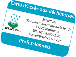 carte d'accès en déchèterie pour les professionnels