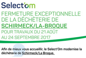 Fermeture exceptionnelle déchèterie de Schirmeck / La Broque