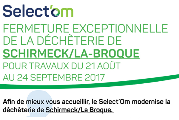 Fermeture exceptionnelle déchèterie de Schirmeck / La Broque